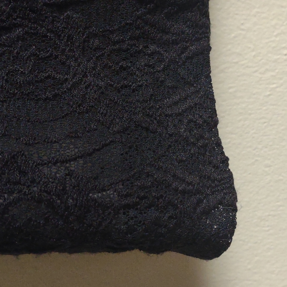 Worthington/JCPenny "black flower lace" lined wool blend skirt Size 10 - Picture 3 of 11